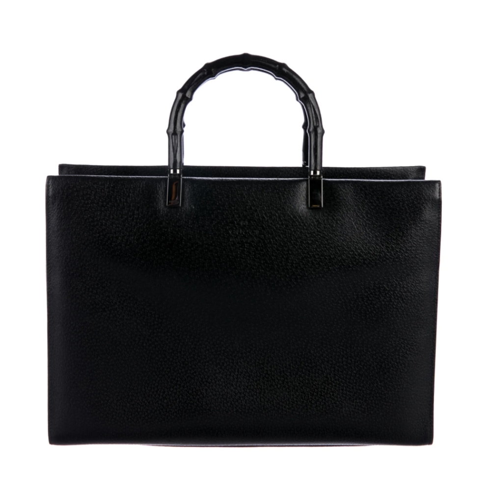 Gucci Cinghale Bamboo Shopper Tote/briefcase EUC